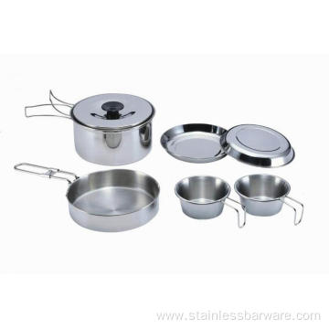 2 Person Hiking Cook Set with Foldable Handles